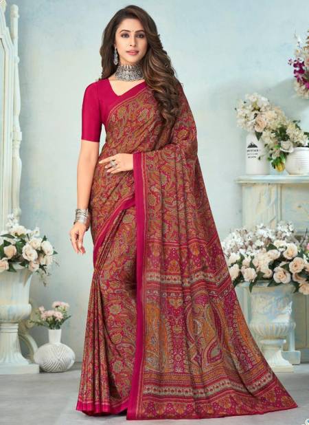 Dark Pink Colour RUCHI VIVANTA SILK 12th EDITION Fancy Designer Regular Wear Printed Saree Collection 15006-A